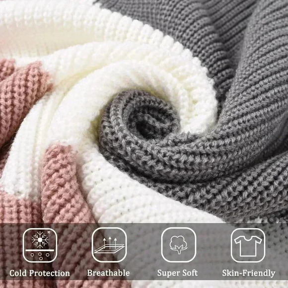 ❤️Womens Grey Sweaters Crewneck V Shaped Long  Sleeve Sweatshirt Winter Sweaters - Picture 5 of 8